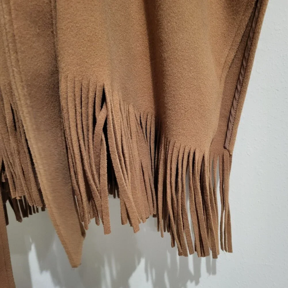 New Express wool poncho coat in BUTTERSCOTCH:M/L - Picture 10 of 10